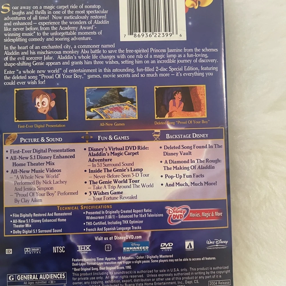 ✨🎉HP⭐️🎉Bundle DVD Disney Aladdin The Last Unicorn and Chicken Little